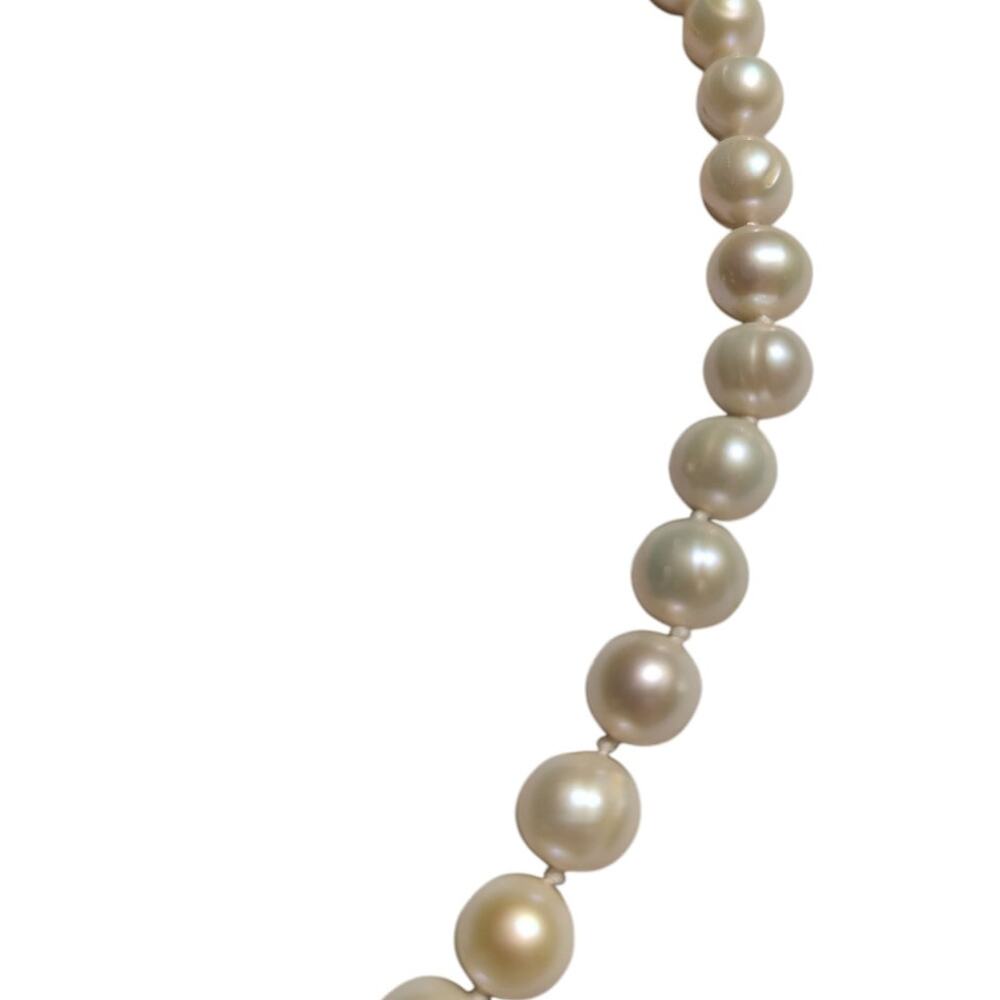 Ivory 16" Cultured Pearl Strand Necklace With Adjustable Sterling Silver Clasp - Picture 2 of 3
